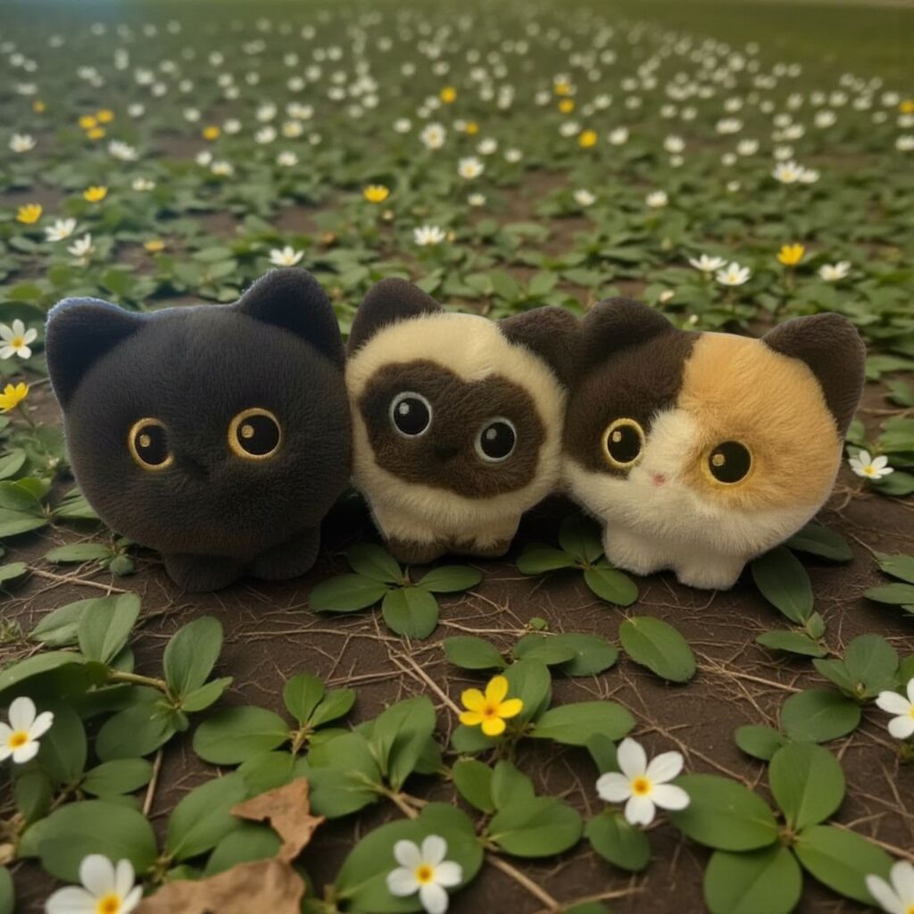 Home plush cats grass