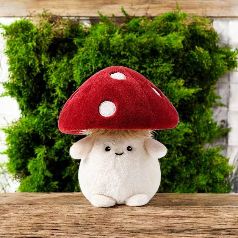 mushroom plush with green background mushroom plush with green background